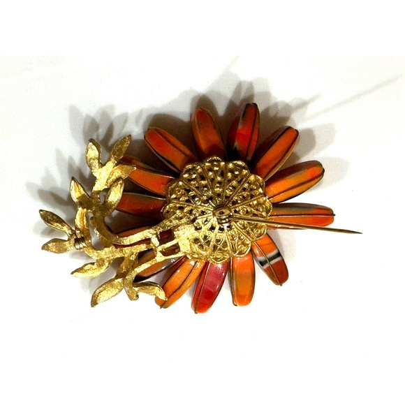 Brilliant MCM Unique Enamel Mixed Metals Flower Brooch * MINT - Picture 4 of 6